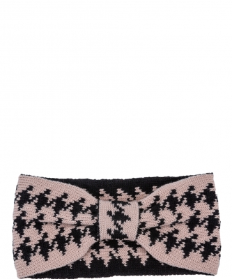 Houndstooth Pattern Knitted Head Band HN320071 PINK